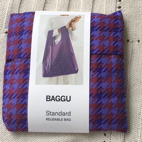 BAGGU Blue Tweed Reusable Shopping Bag Tote Purse Standard Size NEW - Picture 3 of 7